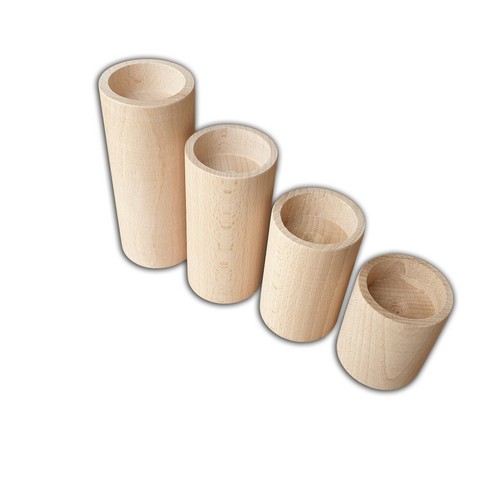 Wooden candle holders set of - set,
