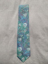 Liberty Cotton Tana Lawn Tie with Peacock Feathers Design