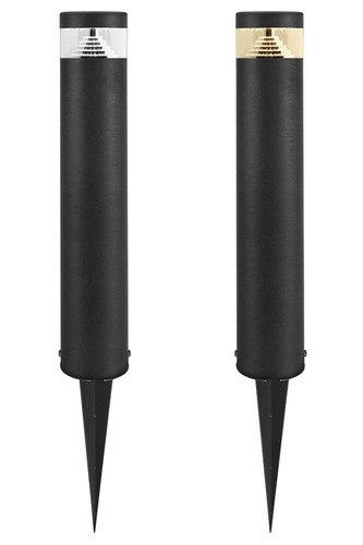 Modern led black bollard - black,
