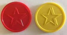 PLASTIC STAR TOKENS - BAG OF 100 - RED YELLOW - HOME, SCHOOL, REWARD,