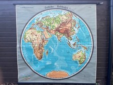 Vintage school map of the EASTERN HEMISPHERE  ASIA  & AFRICA 1950