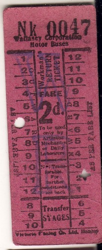 Bus tram ticket - ticket, wallasey