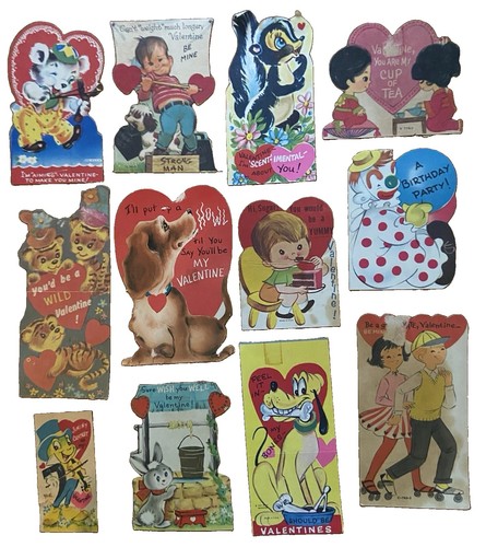 Vtg valentine diecuts - 15, &