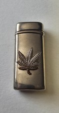 Silver Cannabis Leaf Gas Refillable Lighter