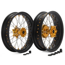 17" Supermoto Wheels Gold Hub