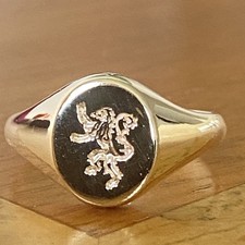 Gents 9ct Gold Rampant Lion