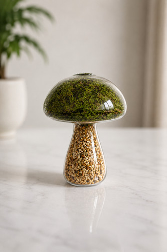 Woodland moss glass mushroom - moss,