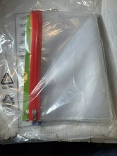 5 Plastic Waterproof Document Wallets Files Folder Zip Lock Bags Pouch Office