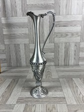 Bud Vase - Pewter Style - Ornate Urn Shaped Ornament