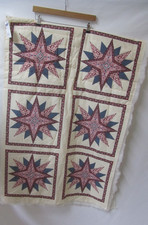 6 x Cushion Panels For Quilting Including Backing - Geometric Star Pattern NEW