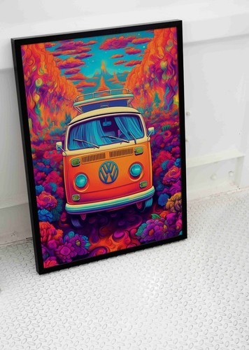 Trippy psychedelic camper - psychedelic, vw