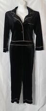 ZARA KNIT BLACK & GOLD TRIM VELVET JUMPSUIT S BNWT