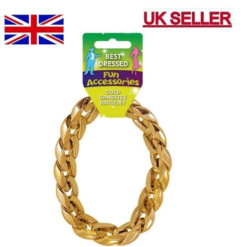Mens gold gangster bracelet - mens,