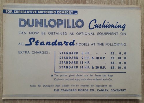 Standard cars dunlopillo - cars,