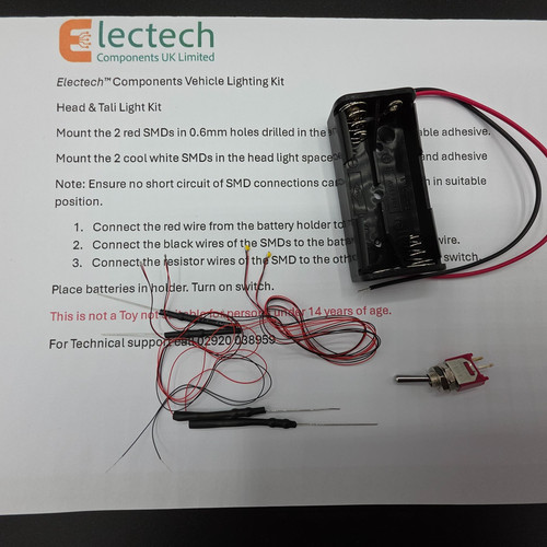 Model vehicle lighting kits