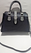 Black Cowhide Leather Tote Bag