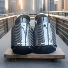 Pair Matt Black Pipe Carbon