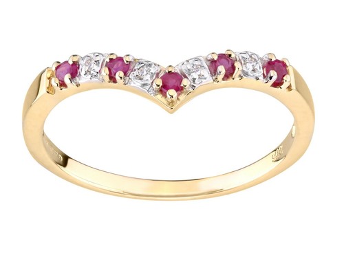 9ct yellow gold - yellow, ruby