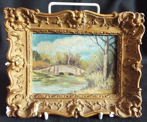 Small antique oil - oil, painting
