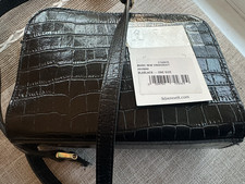 L.K.Bennett Mini Marie Croc Effect Black Crossover Shoulder Bag RRP £125