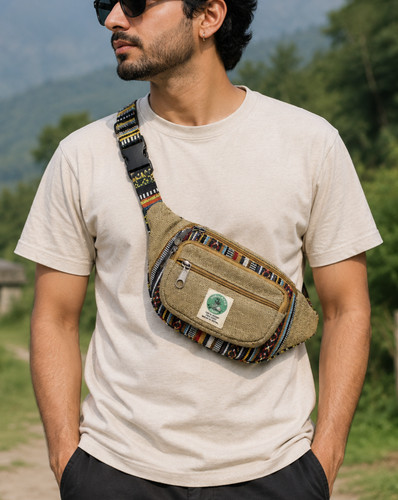 Hemp fanny pack boho waist - hemp,