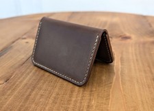 Handmade Horween Cavalier Leather Card Holder – Minimalist Slim Wallet