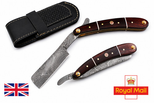 Damascus steel straight razor - straight,