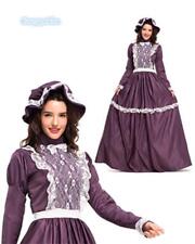X-M1-2 Mary Poppins Victorian Olden Days Women's Nanny Costume Dress Hat 6-16