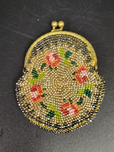 Vintage glass bead crochet - glass,
