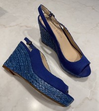 Franco Sarto Women Blue Canvas