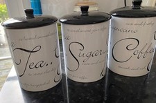 Price & Kensington Script Storage Jars Tea Coffee Sugar Set of 3 Cannisters 