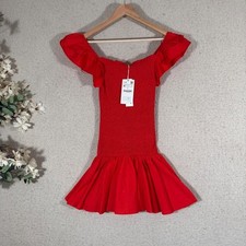 BNWT Zara Size M Red Smocked