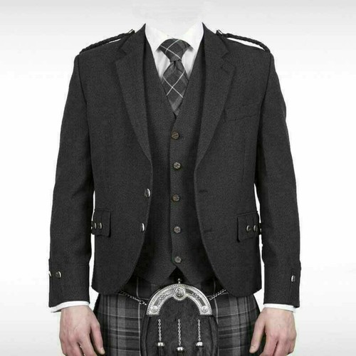 Scottish charcoal gray - charcoal, wool