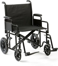 Drive DeVilbiss Bariatric Transport Chair Heavy Duty  - BTR22BLK, 22 inch width