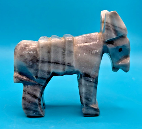 Vintage stone carved donkey - vintage,