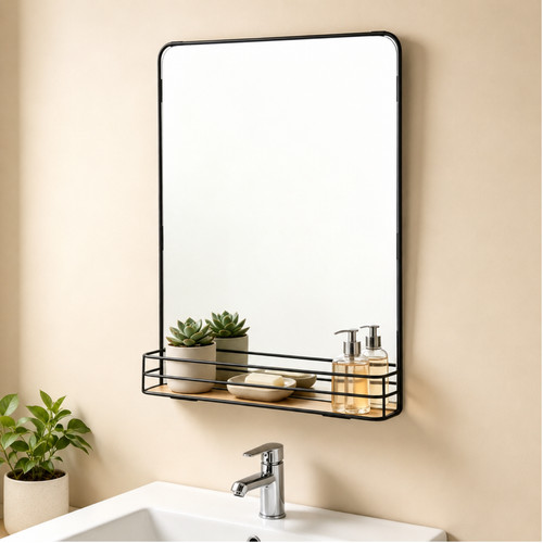 Bathroom mirror wood - mirror,
