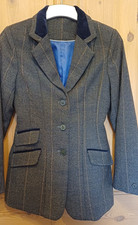 30" CHEST SHIRES GREEN TWEED CHILDS  HORSE PONY RIDING JACKET