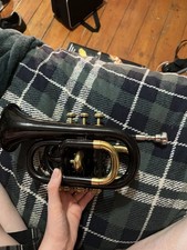 NEW BLACK & BRASS Bb POCKET TRUMPET+FREE HARD CASE+M/P