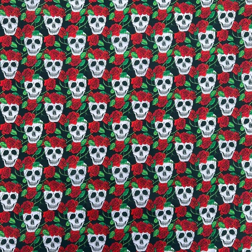 Floral skulls polycotton - floral,