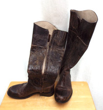 STEVE MADDEN - ALL LEATHER BROWN DISTRESSED  BOOTS - SIZE US6.5M - UK4.5