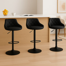 3Pcs Bar Stools Faux Leather