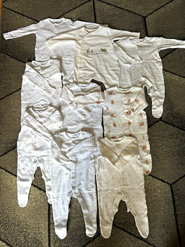White newborn 9pc footed - newborn,