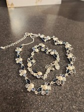 Necklace & Bracelet Set Signed Alan Hannah. 1 Stone Missing See Last Pic