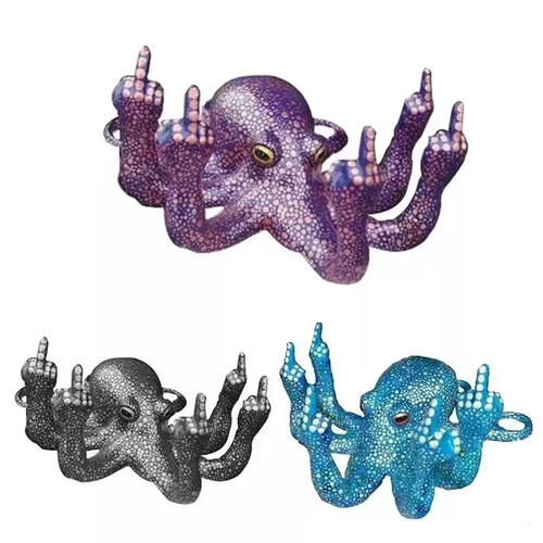 Middle finger octopus statue - middle,