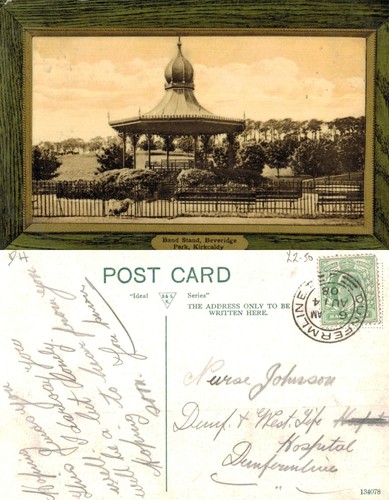 Vintage postcard band - band, stand