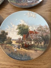 4 Idyllic Village Life Collectors Plate 1986 Vintage Christian LUCKEL HUTTER