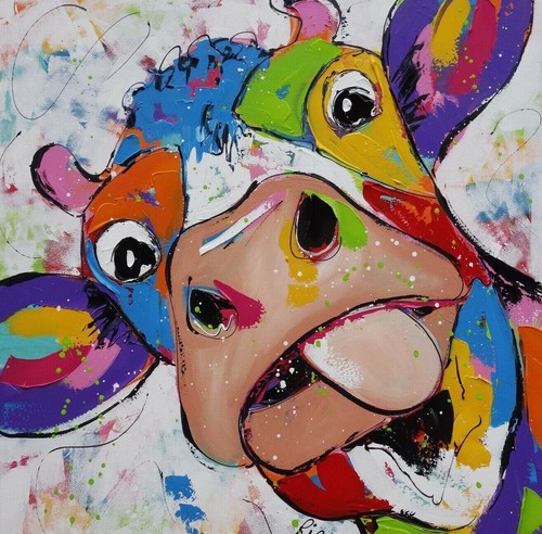 Cow funny animal colourful - cow,