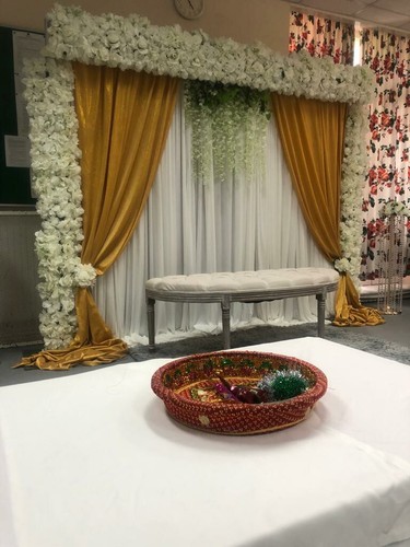 Mehndi backdrop wedding stage