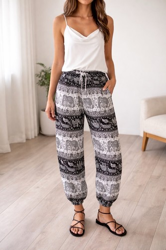 Thai elephant print jogger - print,