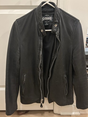 Schott 654vn black vintaged - black,